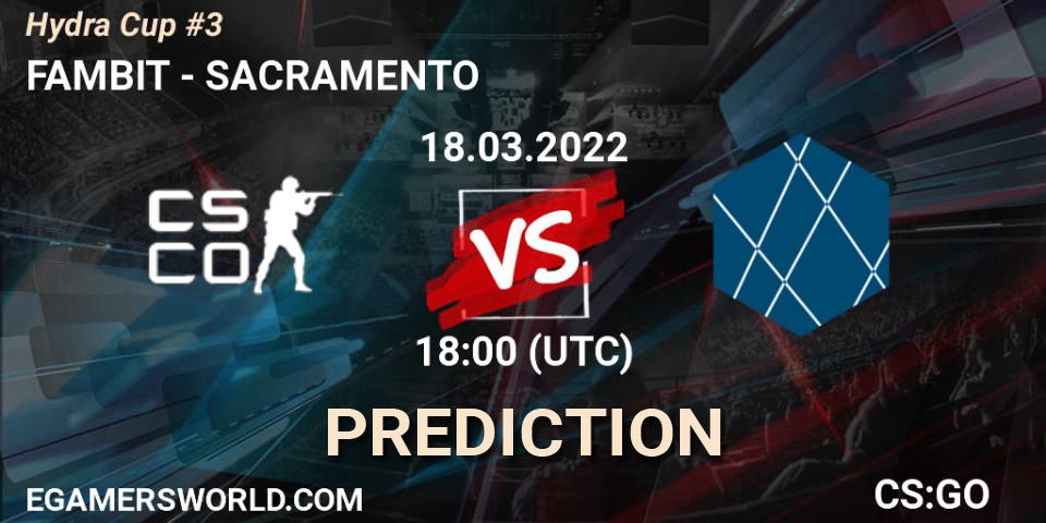 Prognose für das Spiel FAMBIT VS SACRAMENTO. 20.03.22. CS2 (CS:GO) - Hydra Cup #3