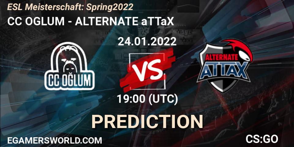 Prognose für das Spiel CC OGLUM VS ALTERNATE aTTaX. 24.01.22. CS2 (CS:GO) - ESL Meisterschaft: Spring 2022