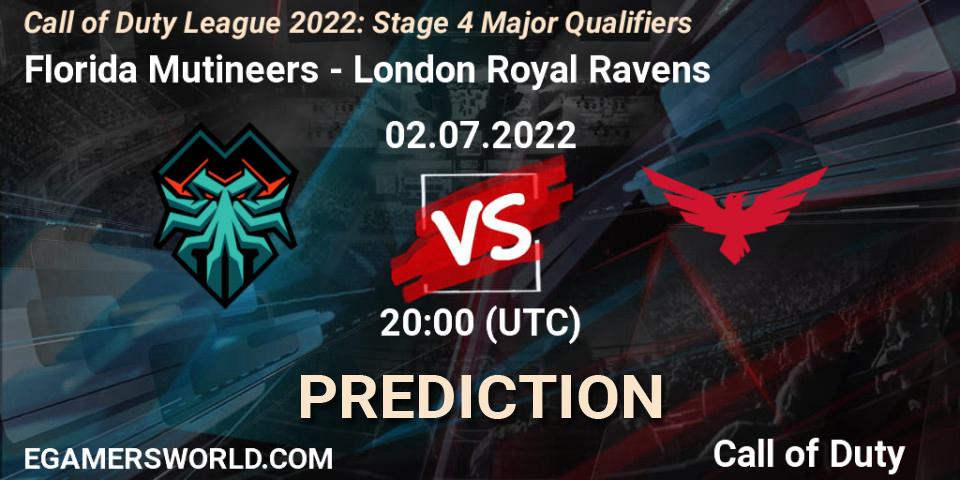 Prognose für das Spiel Florida Mutineers VS London Royal Ravens. 02.07.2022 at 19:00. Call of Duty - Call of Duty League 2022: Stage 4