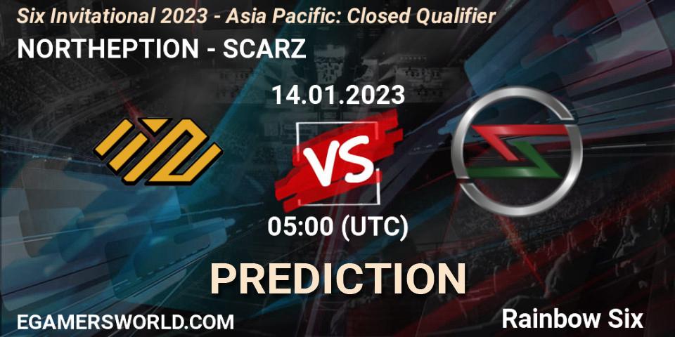 Prognose für das Spiel NORTHEPTION VS SCARZ. 14.01.2023 at 05:00. Rainbow Six - Six Invitational 2023 - Asia Pacific: Closed Qualifier