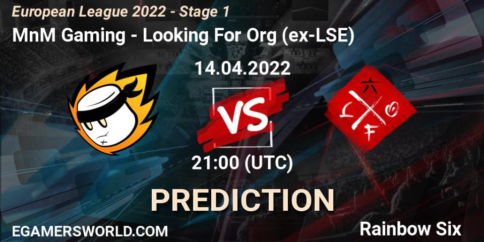 Prognose für das Spiel MnM Gaming VS Looking For Org (ex-LSE). 14.04.22. Rainbow Six - European League 2022 - Stage 1