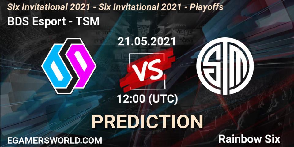 Prognose für das Spiel BDS Esport VS TSM. 21.05.21. Rainbow Six - Six Invitational 2021 - Six Invitational 2021 - Playoffs