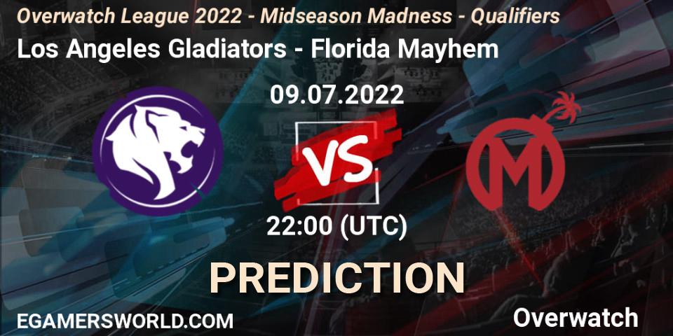 Prognose für das Spiel Los Angeles Gladiators VS Florida Mayhem. 09.07.22. Overwatch - Overwatch League 2022 - Midseason Madness - Qualifiers