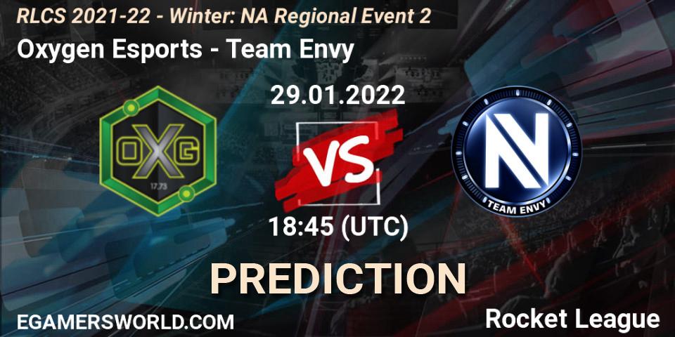 Prognose für das Spiel Oxygen Esports VS Team Envy. 29.01.2022 at 18:45. Rocket League - RLCS 2021-22 - Winter: NA Regional Event 2