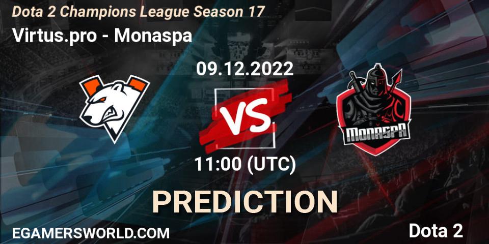 Prognose für das Spiel Virtus.pro VS Monaspa. 09.12.22. Dota 2 - Dota 2 Champions League Season 17