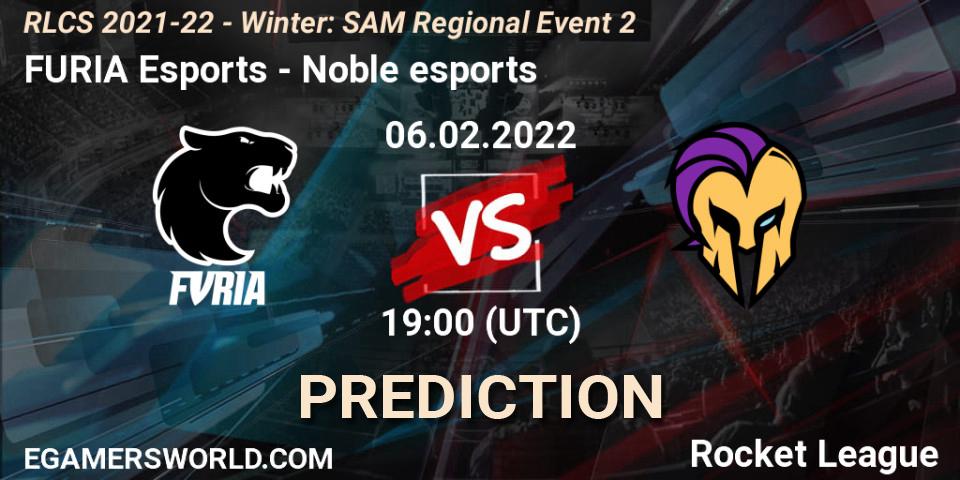 Prognose für das Spiel FURIA Esports VS Noble esports. 06.02.22. Rocket League - RLCS 2021-22 - Winter: SAM Regional Event 2