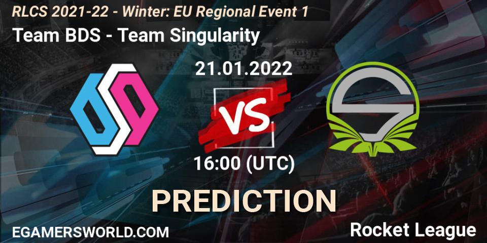 Prognose für das Spiel Team BDS VS Team Singularity. 21.01.22. Rocket League - RLCS 2021-22 - Winter: EU Regional Event 1