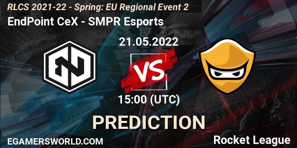Prognose für das Spiel EndPoint CeX VS SMPR Esports. 21.05.2022 at 15:00. Rocket League - RLCS 2021-22 - Spring: EU Regional Event 2