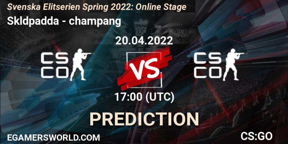 Prognose für das Spiel Sköldpadda VS champang. 20.04.2022 at 17:00. Counter-Strike (CS2) - Svenska Elitserien Spring 2022: Online Stage