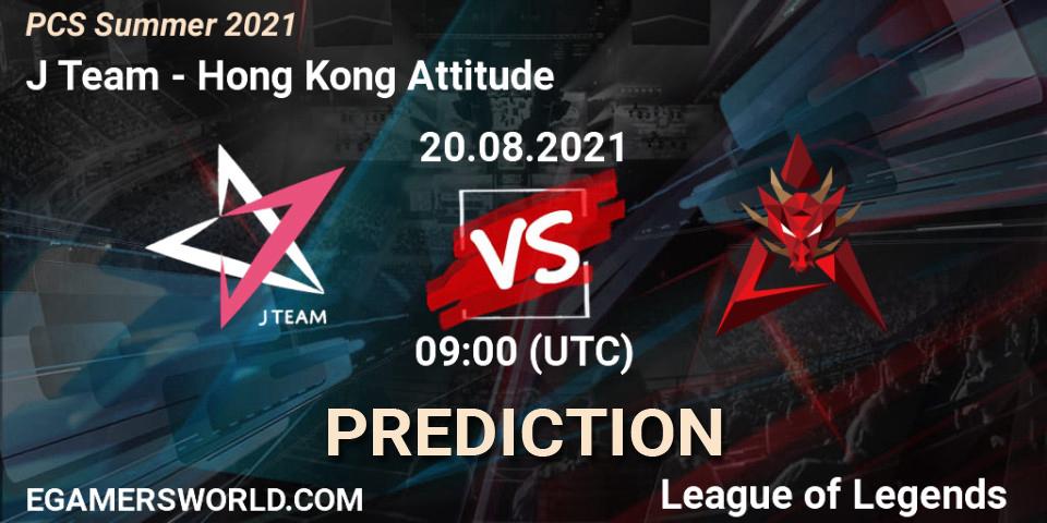 Prognose für das Spiel J Team VS Hong Kong Attitude. 20.08.21. LoL - PCS Summer 2021