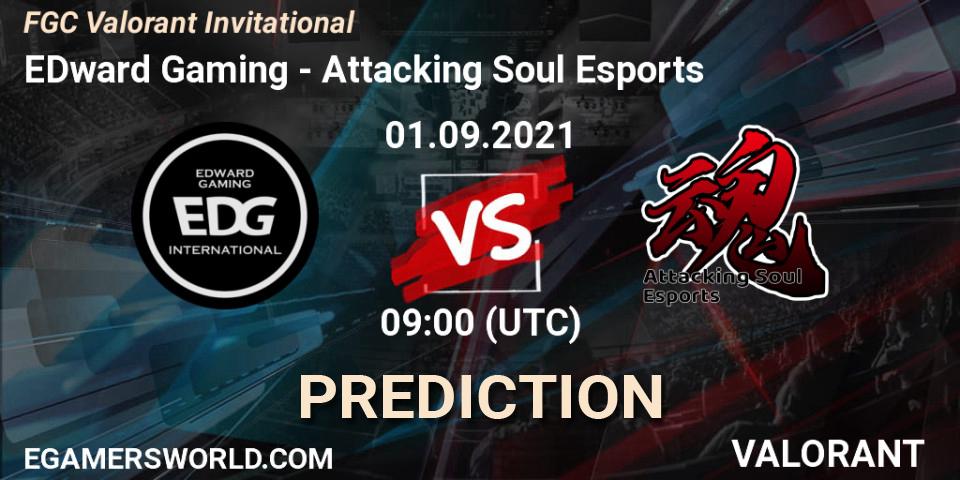Prognose für das Spiel EDward Gaming VS Attacking Soul Esports. 03.09.2021 at 09:00. VALORANT - FGC Valorant Invitational