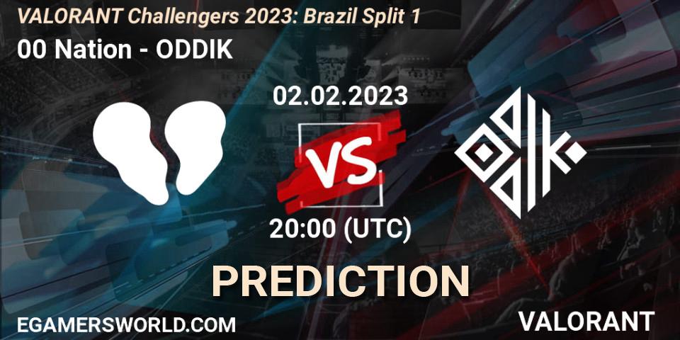 Prognose für das Spiel 00 Nation VS ODDIK. 02.02.23. VALORANT - VALORANT Challengers 2023: Brazil Split 1