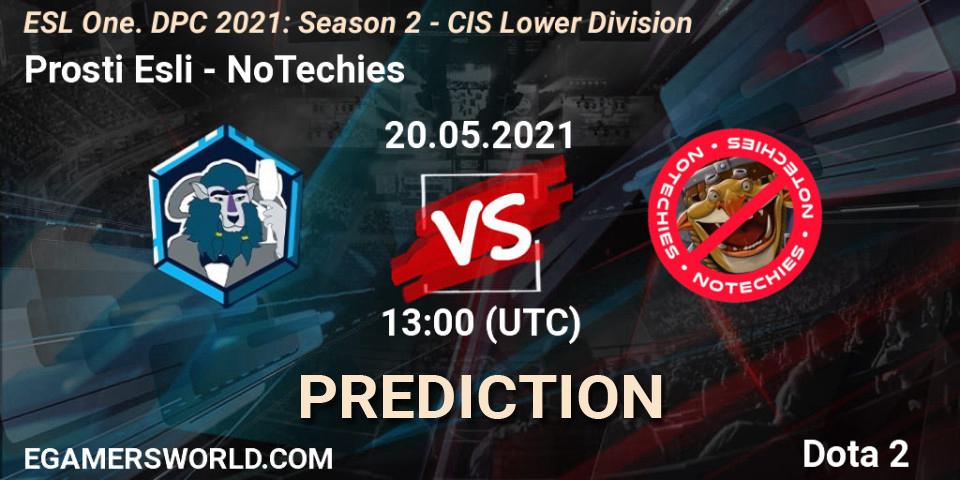 Prognose für das Spiel Prosti Esli VS NoTechies. 20.05.2021 at 12:57. Dota 2 - ESL One. DPC 2021: Season 2 - CIS Lower Division