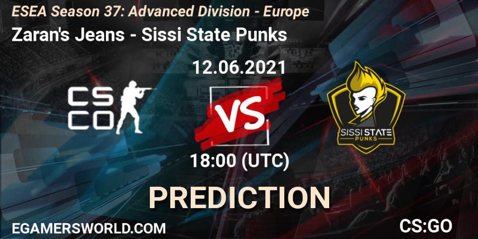 Prognose für das Spiel Zaran's Jeans VS Sissi State Punks. 12.06.21. CS2 (CS:GO) - ESEA Season 37: Advanced Division - Europe