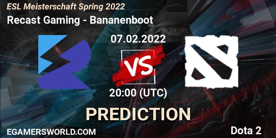 Prognose für das Spiel Recast Gaming VS Bananenboot. 07.02.2022 at 20:05. Dota 2 - ESL Meisterschaft Spring 2022