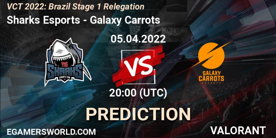 Prognose für das Spiel Sharks Esports VS Galaxy Carrots. 05.04.2022 at 20:00. VALORANT - VCT 2022: Brazil Stage 1 Relegation