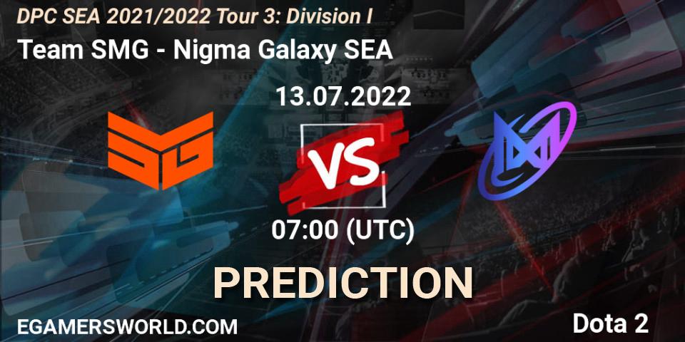 Prognose für das Spiel Team SMG VS Nigma Galaxy SEA. 13.07.22. Dota 2 - DPC SEA 2021/2022 Tour 3: Division I