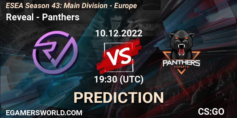 Prognose für das Spiel Reveal VS Panthers. 10.12.22. CS2 (CS:GO) - ESEA Season 43: Main Division - Europe
