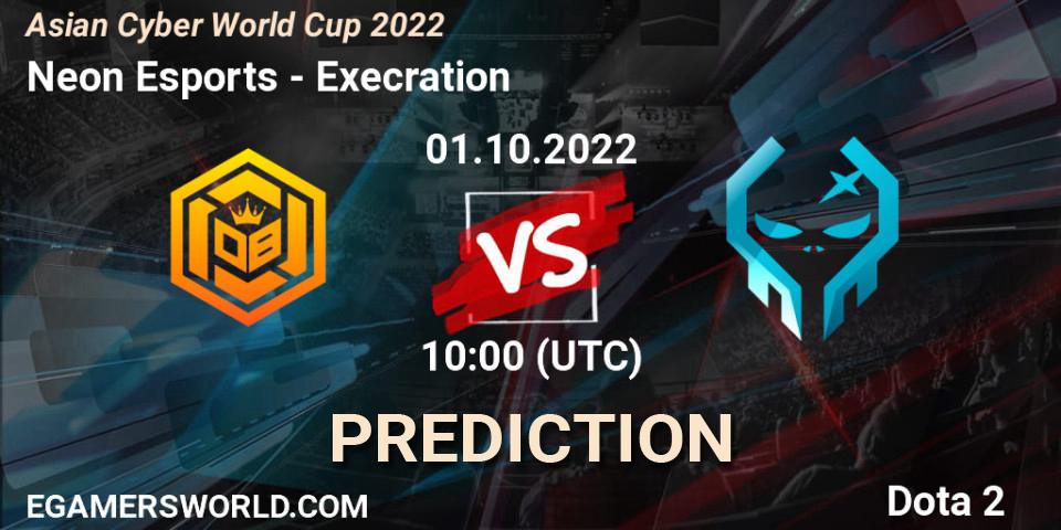 Prognose für das Spiel Neon Esports VS Execration. 01.10.22. Dota 2 - Asian Cyber World Cup 2022