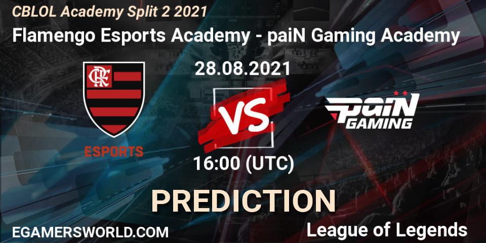 Prognose für das Spiel Flamengo Esports Academy VS paiN Gaming Academy. 28.08.2021 at 16:00. LoL - CBLOL Academy Split 2 2021