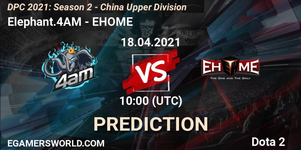 Prognose für das Spiel Elephant.4AM VS EHOME. 18.04.2021 at 10:02. Dota 2 - DPC 2021: Season 2 - China Upper Division