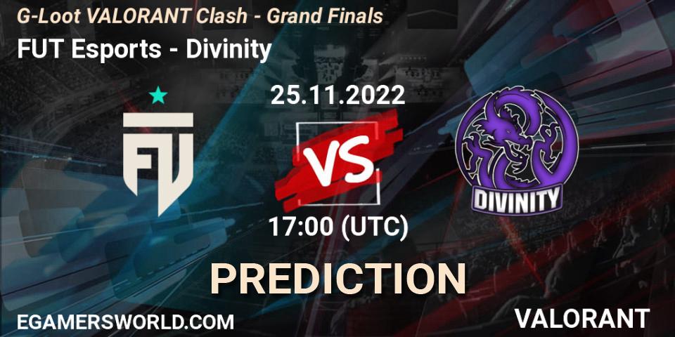 Prognose für das Spiel FUT Esports VS Divinity. 25.11.22. VALORANT - G-Loot VALORANT Clash - Grand Finals