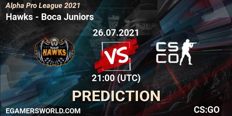 Prognose für das Spiel Hawks VS Boca Juniors. 26.07.2021 at 21:00. Counter-Strike (CS2) - Alpha Pro League 2021