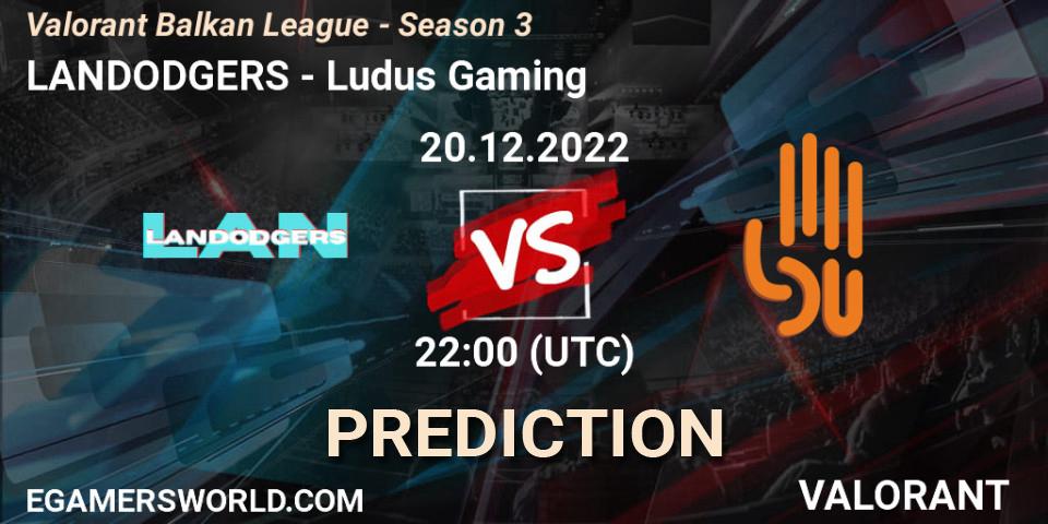 Prognose für das Spiel LANDODGERS VS Ludus Gaming. 20.12.22. VALORANT - Valorant Balkan League - Season 3