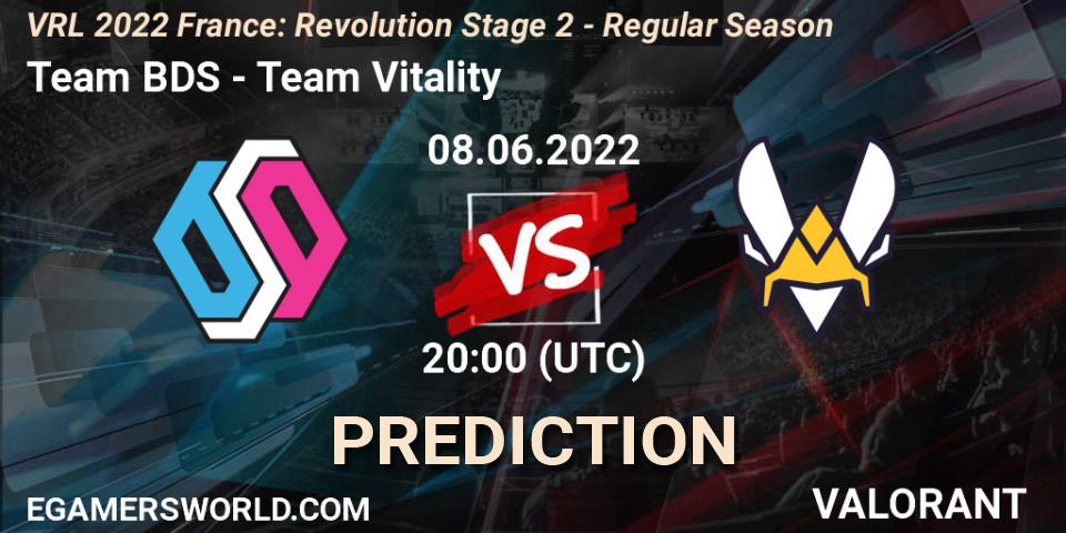 Prognose für das Spiel Team BDS VS Team Vitality. 08.06.2022 at 20:00. VALORANT - VRL 2022 France: Revolution Stage 2 - Regular Season