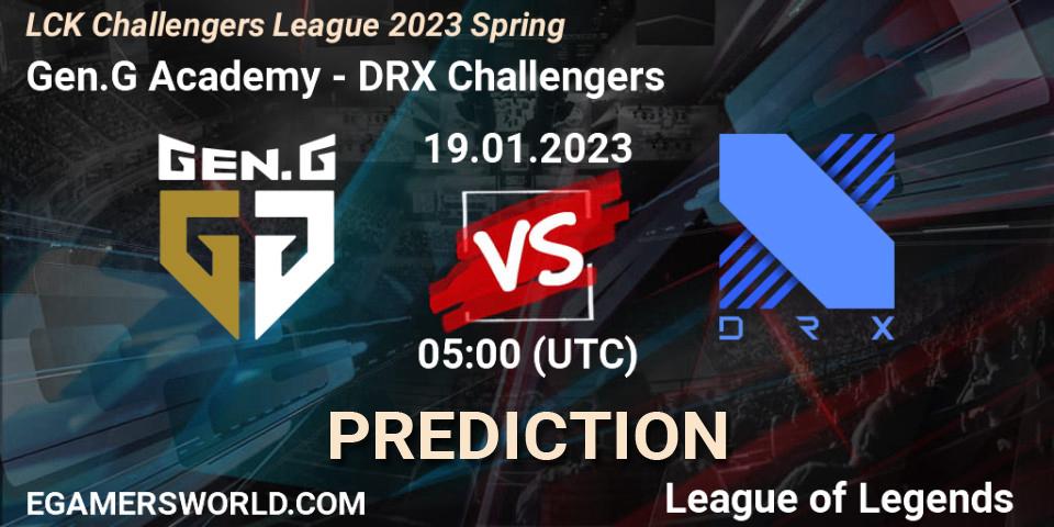 Prognose für das Spiel Gen.G Academy VS DRX Challengers. 19.01.23. LoL - LCK Challengers League 2023 Spring