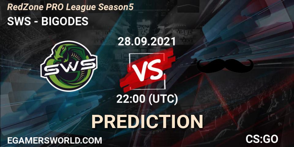 Prognose für das Spiel SWS VS BIGODES. 28.09.2021 at 22:00. Counter-Strike (CS2) - RedZone PRO League Season 5