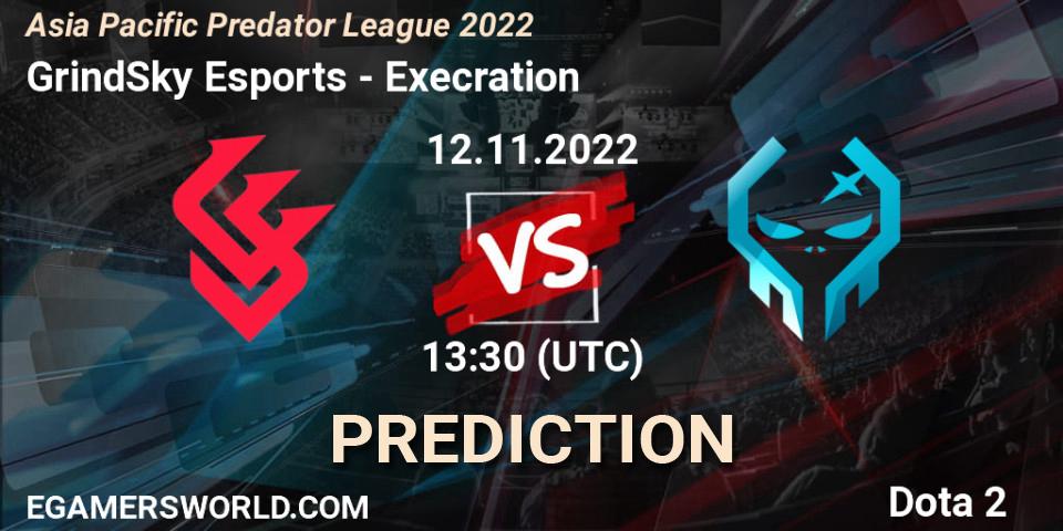 Prognose für das Spiel GrindSky Esports VS Execration. 12.11.22. Dota 2 - Asia Pacific Predator League 2022