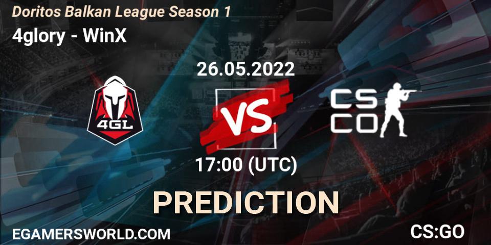 Prognose für das Spiel 4glory VS WinX. 26.05.2022 at 17:00. Counter-Strike (CS2) - Doritos Balkan League Season 1