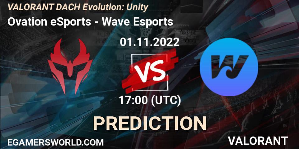 Prognose für das Spiel Ovation eSports VS Wave Esports. 01.11.22. VALORANT - VALORANT DACH Evolution: Unity