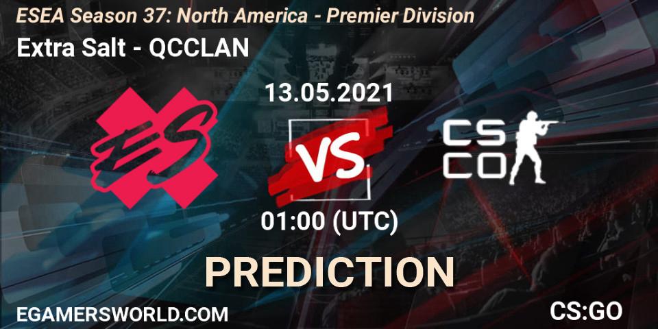 Prognose für das Spiel Extra Salt VS QCCLAN. 13.05.21. CS2 (CS:GO) - ESEA Season 37: North America - Premier Division