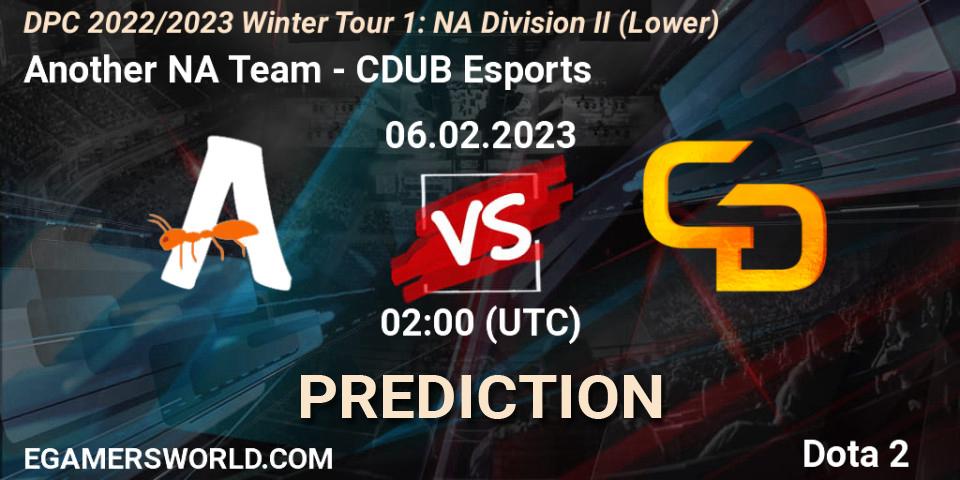 Prognose für das Spiel Another NA Team VS CDUB Esports. 06.02.23. Dota 2 - DPC 2022/2023 Winter Tour 1: NA Division II (Lower)