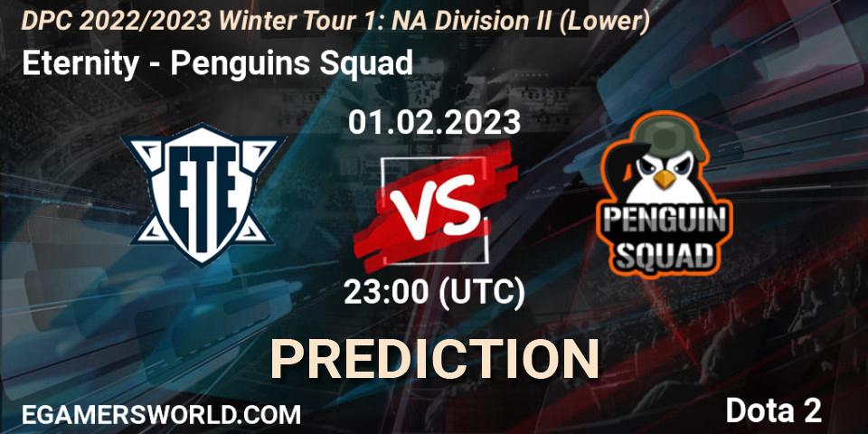 Prognose für das Spiel Eternity VS Penguins Squad. 01.02.23. Dota 2 - DPC 2022/2023 Winter Tour 1: NA Division II (Lower)