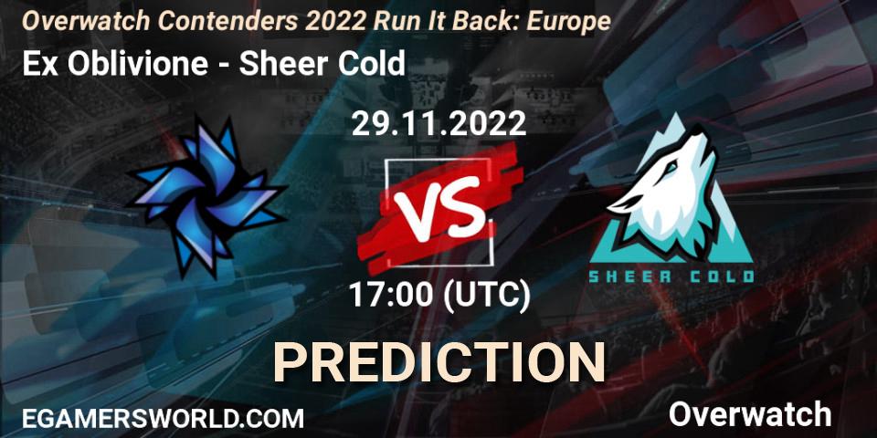 Prognose für das Spiel Ex Oblivione VS Sheer Cold. 08.12.2022 at 17:00. Overwatch - Overwatch Contenders 2022 Run It Back: Europe