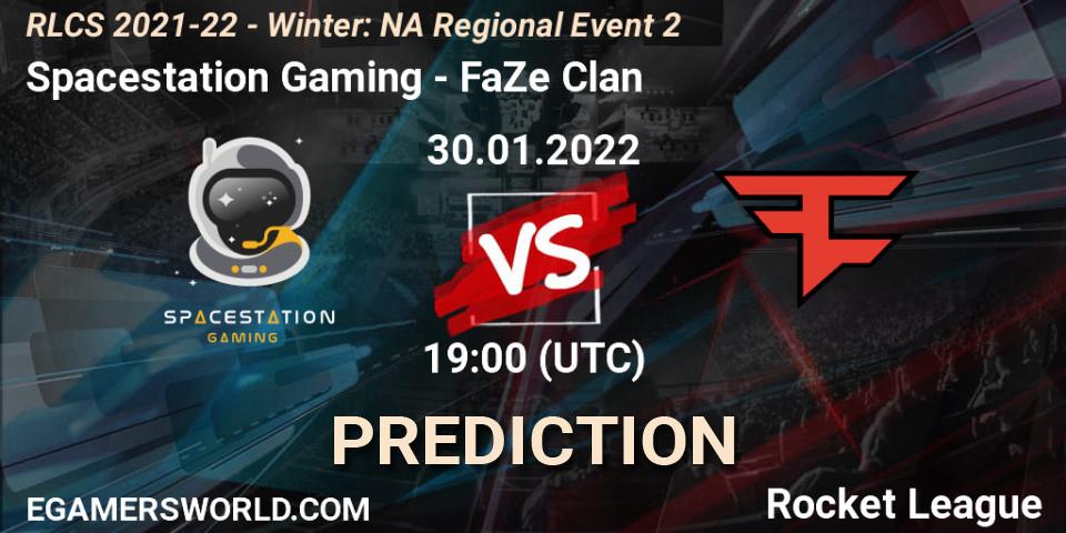 Prognose für das Spiel Spacestation Gaming VS FaZe Clan. 30.01.2022 at 19:00. Rocket League - RLCS 2021-22 - Winter: NA Regional Event 2