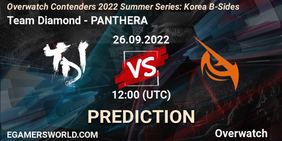 Prognose für das Spiel Team Diamond VS PANTHERA. 26.09.2022 at 12:00. Overwatch - Overwatch Contenders 2022 Summer Series: Korea B-Sides