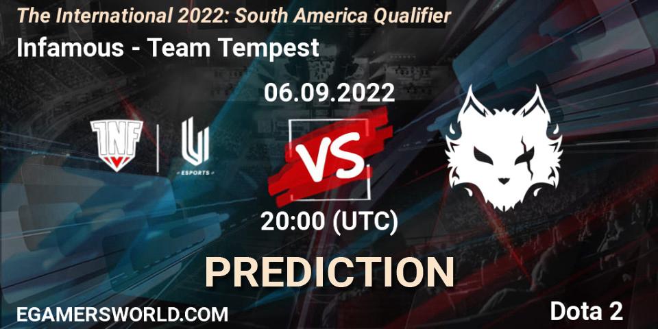Prognose für das Spiel Infamous VS Team Tempest. 06.09.22. Dota 2 - The International 2022: South America Qualifier