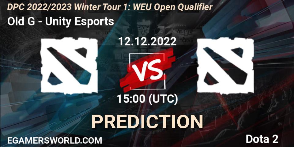 Prognose für das Spiel Old G VS Unity Esports. 12.12.22. Dota 2 - DPC 2022/2023 Winter Tour 1: WEU Open Qualifier 1