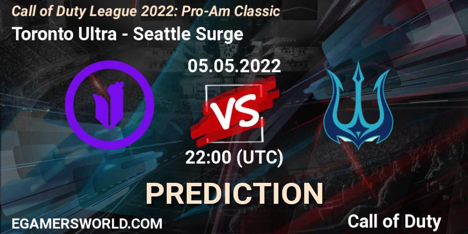 Prognose für das Spiel Toronto Ultra VS Seattle Surge. 05.05.22. Call of Duty - Call of Duty League 2022: Pro-Am Classic