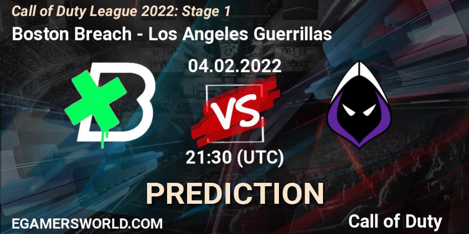Prognose für das Spiel Boston Breach VS Los Angeles Guerrillas. 04.02.22. Call of Duty - Call of Duty League 2022: Stage 1