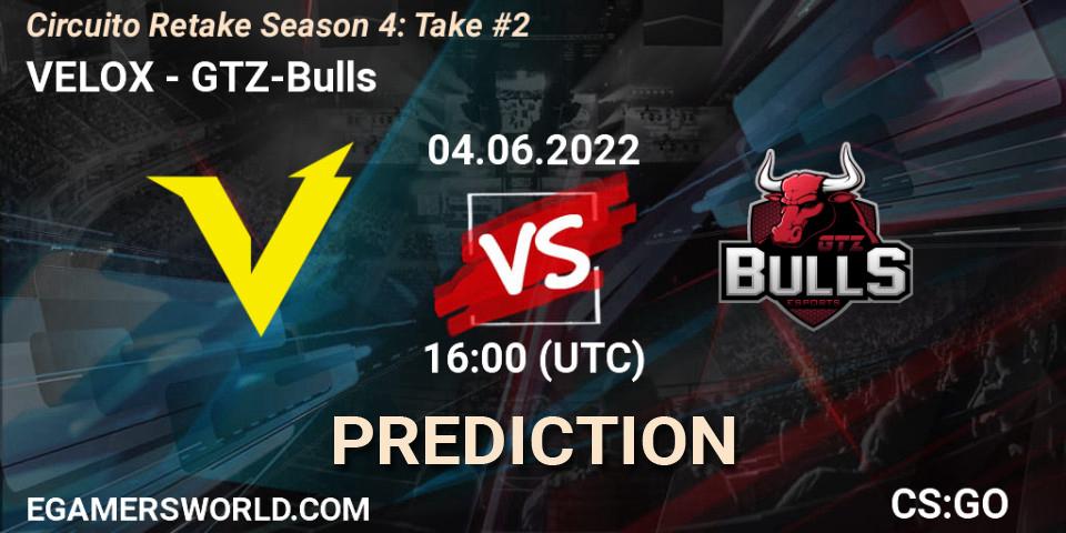 Prognose für das Spiel VELOX VS GTZ-Bulls. 04.06.2022 at 17:00. Counter-Strike (CS2) - Circuito Retake Season 4: Take #2