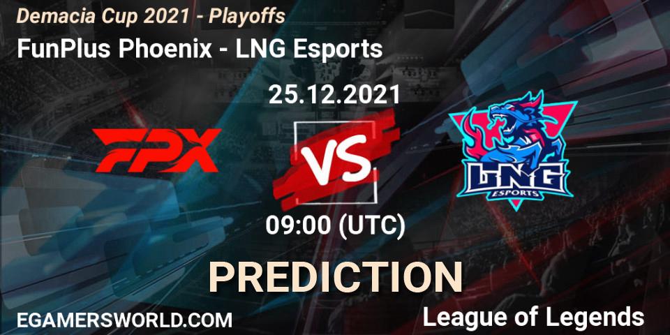 Prognose für das Spiel FunPlus Phoenix VS LNG Esports. 25.12.21. LoL - Demacia Cup 2021 - Playoffs