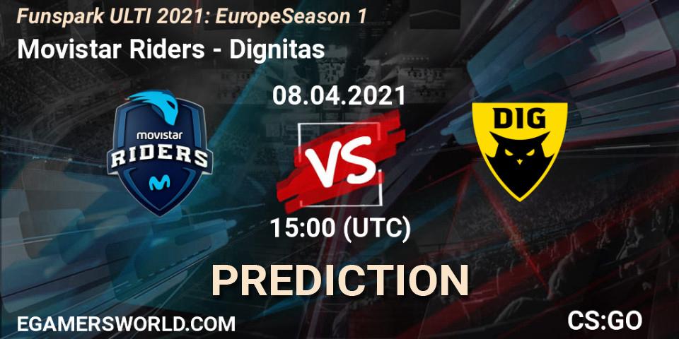 Prognose für das Spiel Movistar Riders VS Dignitas. 08.04.2021 at 12:45. Counter-Strike (CS2) - Funspark ULTI 2021: Europe Season 1