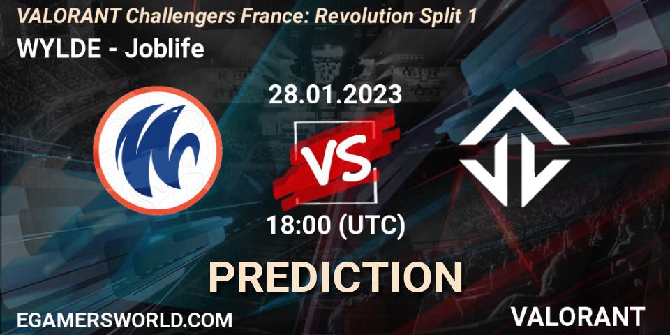 Prognose für das Spiel WYLDE VS Joblife. 28.01.23. VALORANT - VALORANT Challengers 2023 France: Revolution Split 1