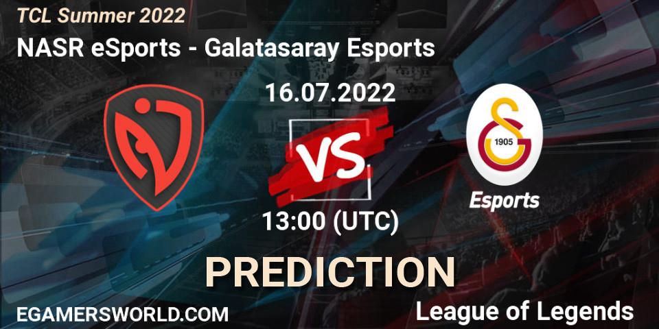 Prognose für das Spiel NASR eSports VS Galatasaray Esports. 16.07.22. LoL - TCL Summer 2022