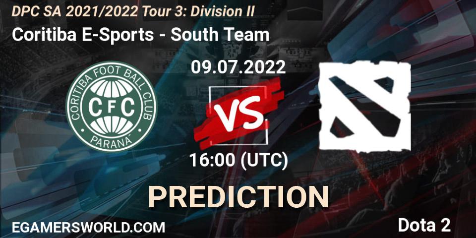 Prognose für das Spiel Coritiba E-Sports VS South Team. 09.07.22. Dota 2 - DPC SA 2021/2022 Tour 3: Division II